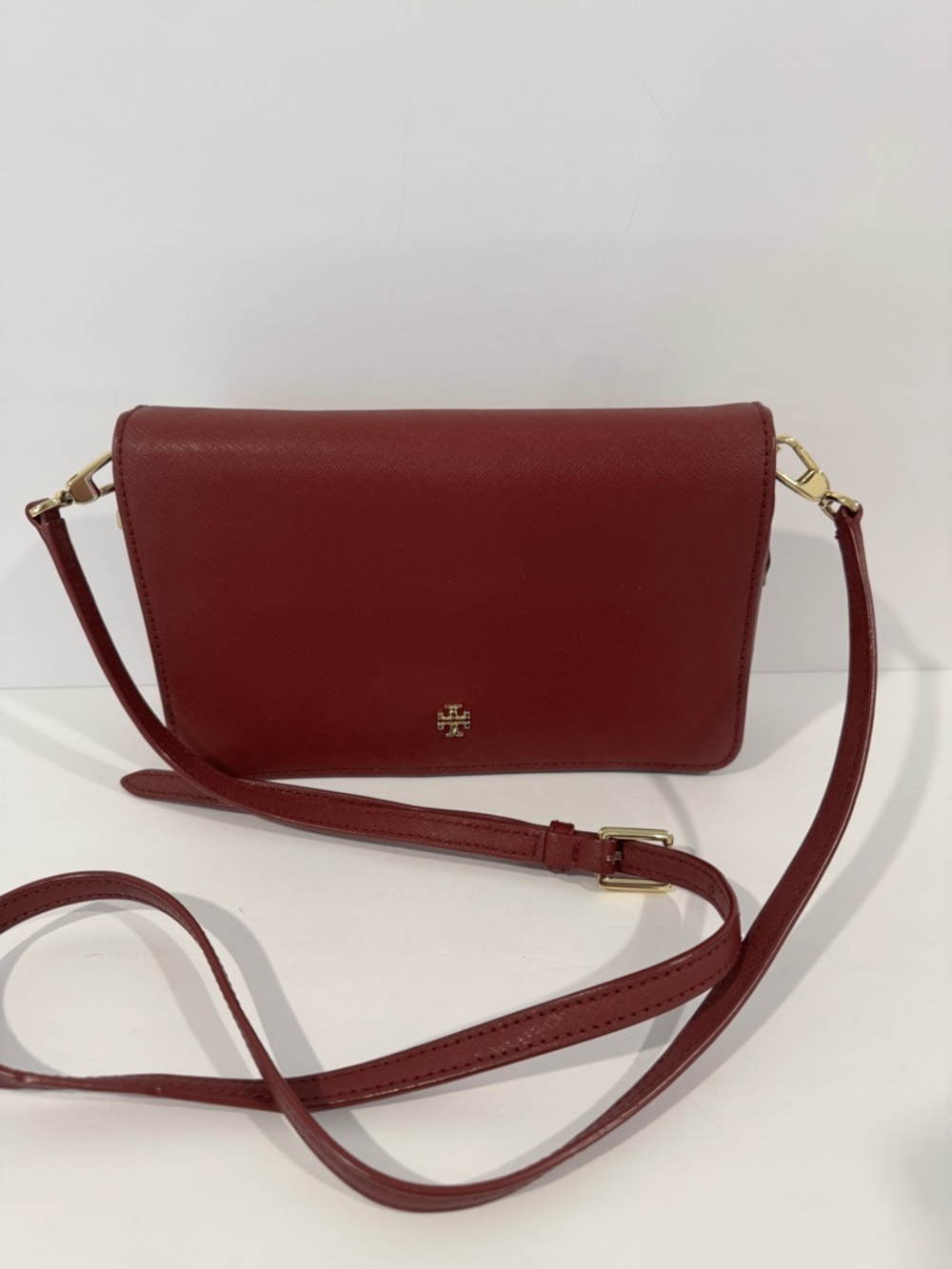 Tory Burch Wine Red Emerson Crossbody Bag